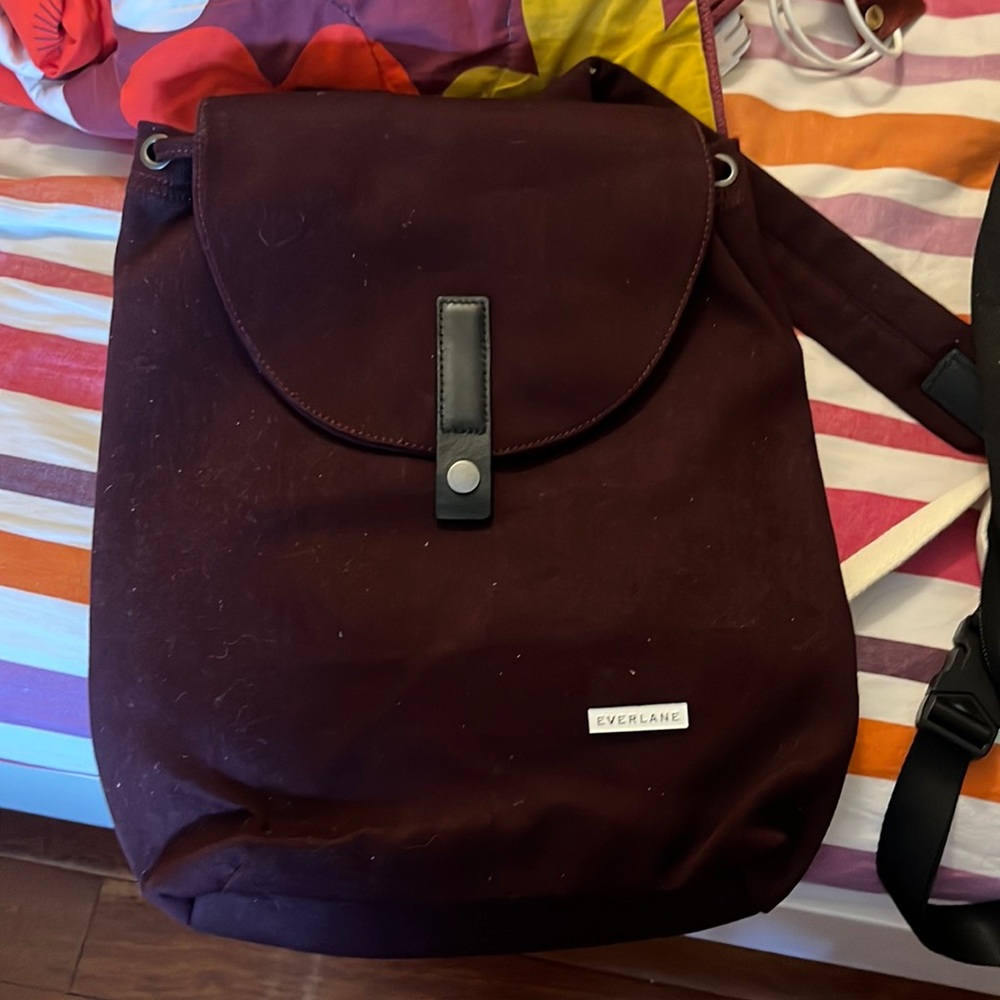 Burgundy Everlane backpack